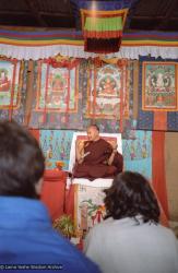 Lama giving final teaching, 1983