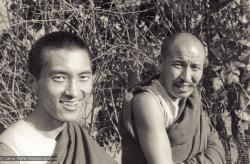 Lama Zopa Rinpoche and Geshe Thubten Tashi, 1971