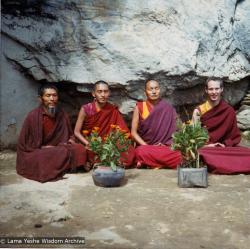 Lamas at the Lawudo Lama's cave, 1972