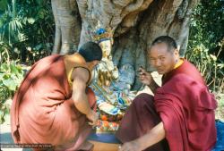 Lama painting Tara, 1976