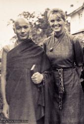 Lama Yeshe with Zina Rachevsky at Altomont House, 1967