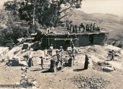 The construction of Kopan Monastery, 1972
