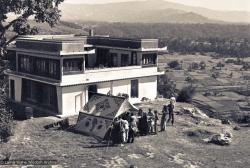 The outdoor dining tent at Kopan, 1972