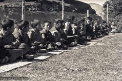 Mount Everest Centre students having lunch, 1972