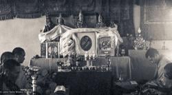 Installing portrait of HH Dalai Lama, Kopan Gompa, 1972