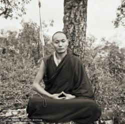 Lama Yeshe meditating in Mussoorie, 1973