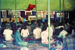 Inside the gompa, Diamond Valley, 1974