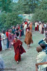 Lama entering the gompa with Somdet, 1975