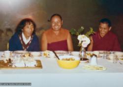 Geshe Gyeltsen and the lamas, 1975