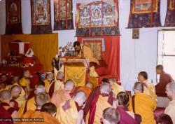 Rinpoche teaching, Bodhgaya, 1982