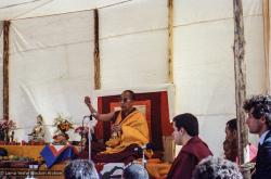 H.H. Dalai Lama at O Sel Ling, 1982