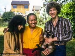 Lama with Gwendolyn and Bradley Dobos, Seattle, 1978