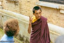 Jan with Rinpoche, Kopan, 1969