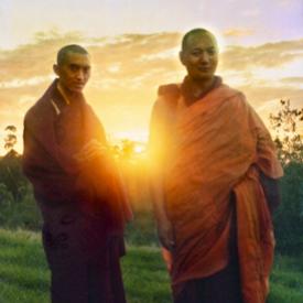 The Lamas at dawn, Chenrezig Institute, 1975