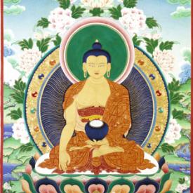 Guru Shakyamuni Buddha. Painted by Jane Seidlitz.