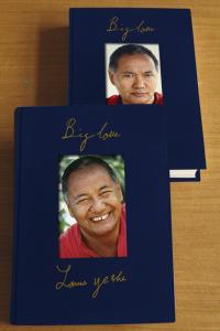 The 2 volume set of Big Love: The Life and Teachings of Lama Yeshe, by Adele Hulse, featuring the covers of both volumes.