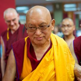 Lama Zopa Rinpoche at Chokyi Gyaltsen Centre, Penang, Malyasia, March 2016. Photo: Bill Kane. 
