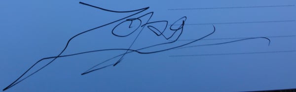 Lama Zopa Rinpoche signature, 2012.